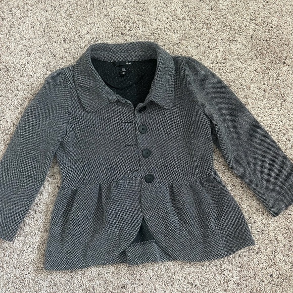 H&M Gray Peplum Blazer with Classic Collar - Picture 1 of 2